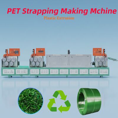 Good price Single Screw PET Strap Production Line with 38CrMoALA Screw Material, 250-500 KG/H Capacity, and Customizable Embossing Patterns online